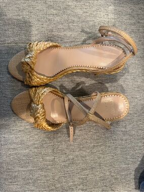 crown & ivy Braided Knot Ankle-Strap Sandals in Tan
